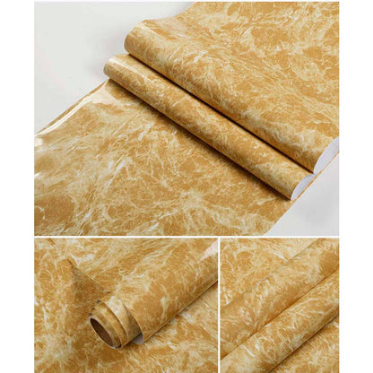 Papel Vinilo Adhesivo De 60 cm x 10 mts Marmol Brillante Dorado