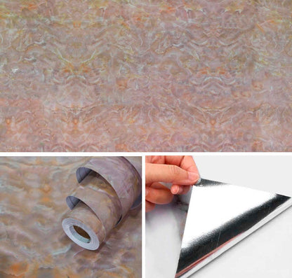 Papel Vinilo Adhesivo De 60 cm x 10 mts Marmol Brillante