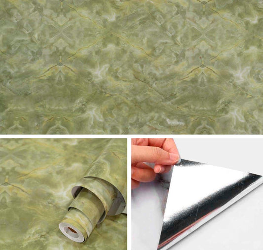Papel Vinilo Adhesivo De 60 cm x 10 mts Marmol Brillante