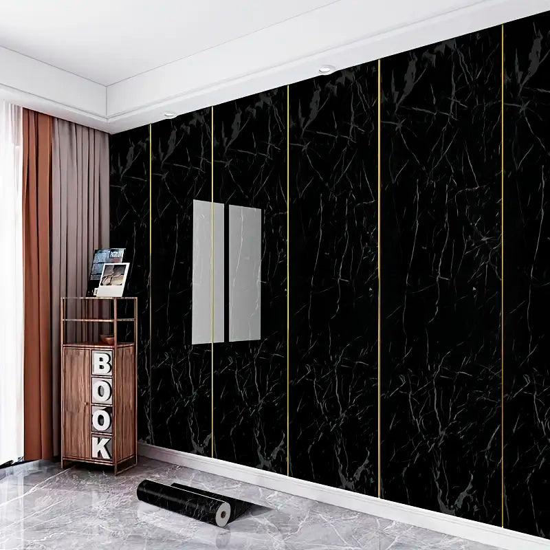 Papel Vinilo Adhesivo De 60 cm x 10 mts Marmol Brillante