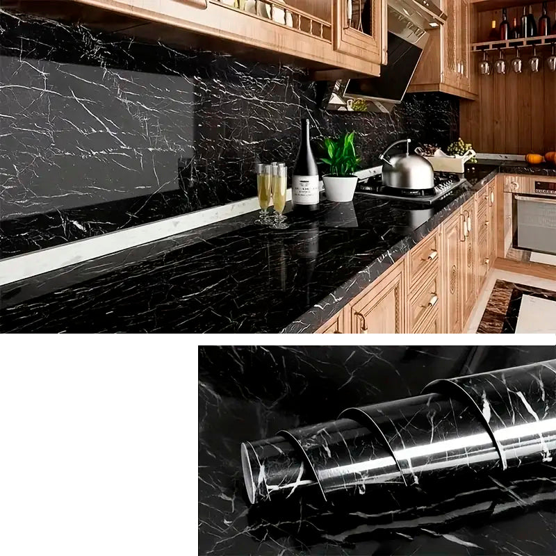 Papel Vinilo Adhesivo De 60 cm x 10 mts Marmol Brillante