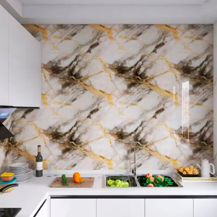 Papel Vinilo Adhesivo De 60 cm x 10 mts Marmol Brillante