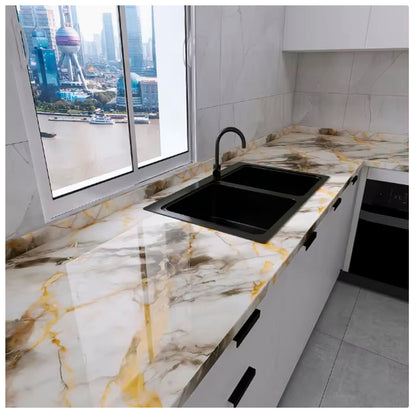 Papel Vinilo Adhesivo De 60 cm x 10 mts Marmol Brillante