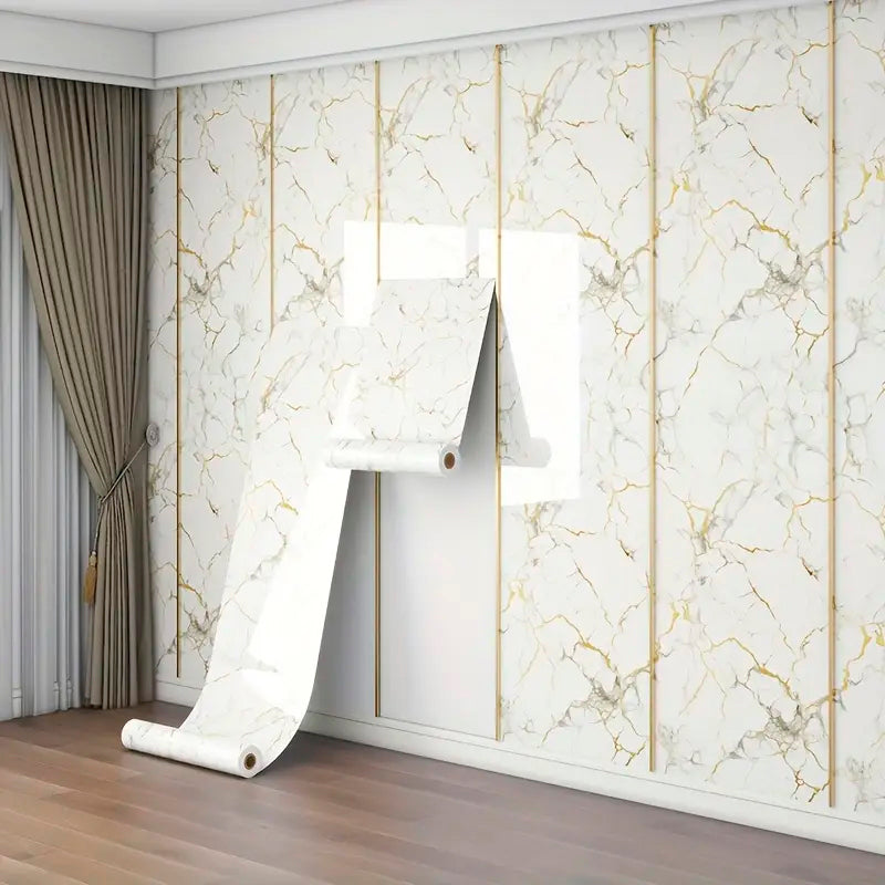 Papel Vinilo Adhesivo De 60 cm x 10 mts Marmol Brillante