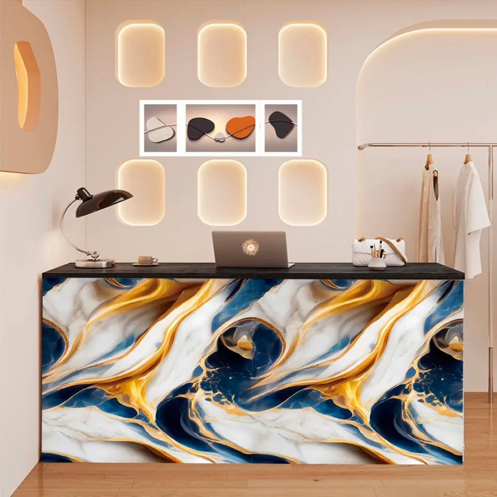 Papel Vinilo Adhesivo De 60 cm x 10 mts Marmol Brillante