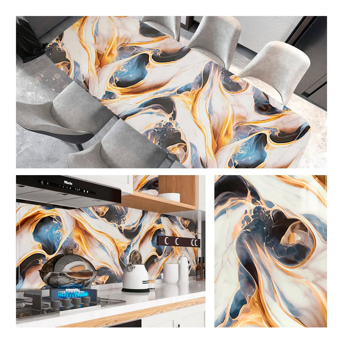 Papel Vinilo Adhesivo De 60 cm x 10 mts Marmol Brillante