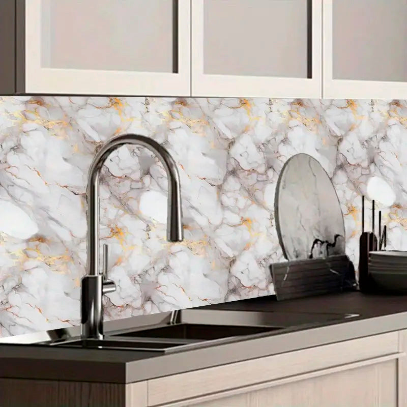 Papel Vinilo Adhesivo De 60 cm x 10 mts Marmol Brillante
