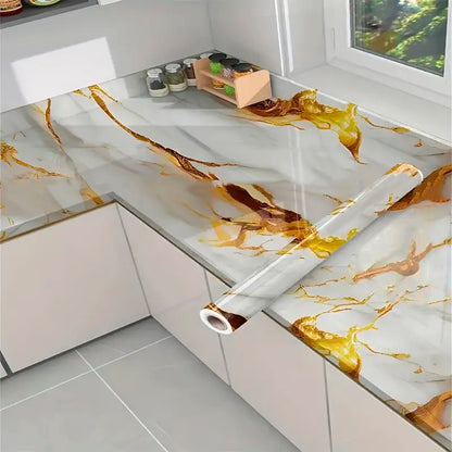 Papel Vinilo Adhesivo De 60 cm x 10 mts Marmol Brillante