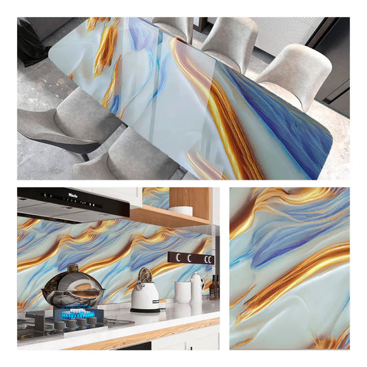 Papel Vinilo Adhesivo De 60 cm x 10 mts Marmol Brillante
