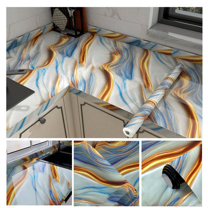 Papel Vinilo Adhesivo De 60 cm x 10 mts Marmol Brillante