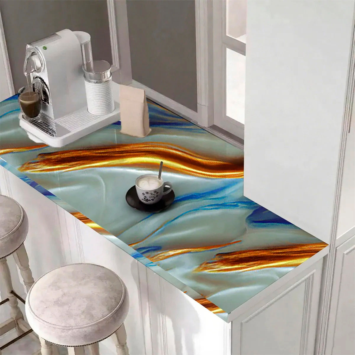 Papel Vinilo Adhesivo De 60 cm x 10 mts Marmol Brillante