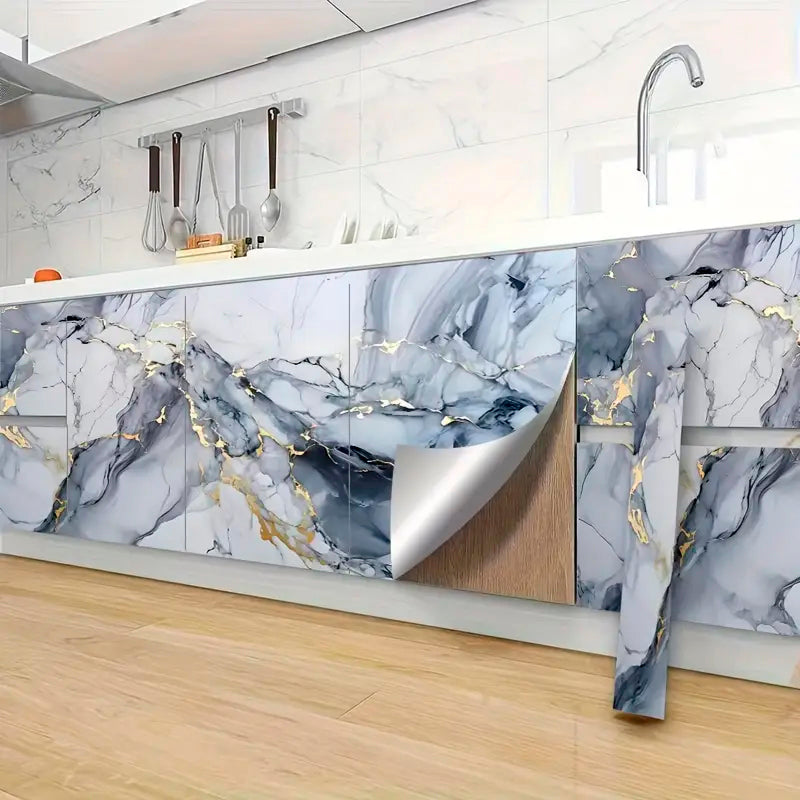 Papel Vinilo Adhesivo De 60 cm x 10 mts Marmol Brillante