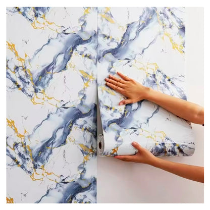 Papel Vinilo Adhesivo De 60 cm x 10 mts Marmol Brillante