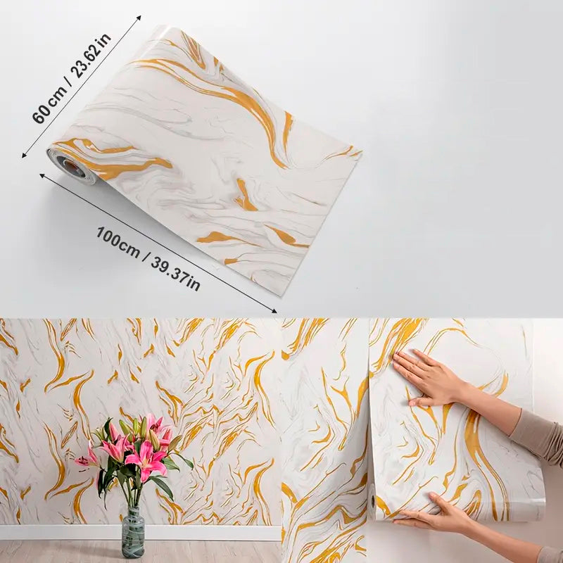Papel Vinilo Adhesivo De 60 cm x 10 mts Marmol Brillante