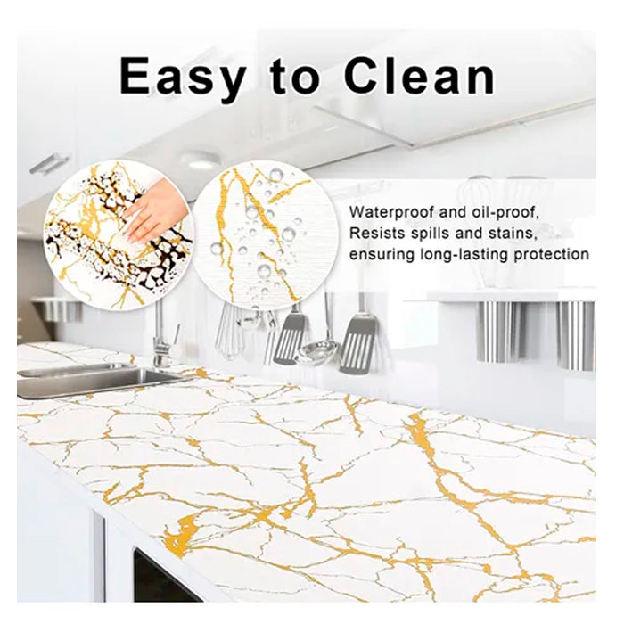 Papel Vinilo Adhesivo De 60 cm x 10 mts Marmol Brillante
