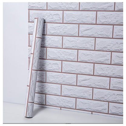 Papel Vinilo Adhesivo De 45 cm x 10 mts Ladrillo Gris