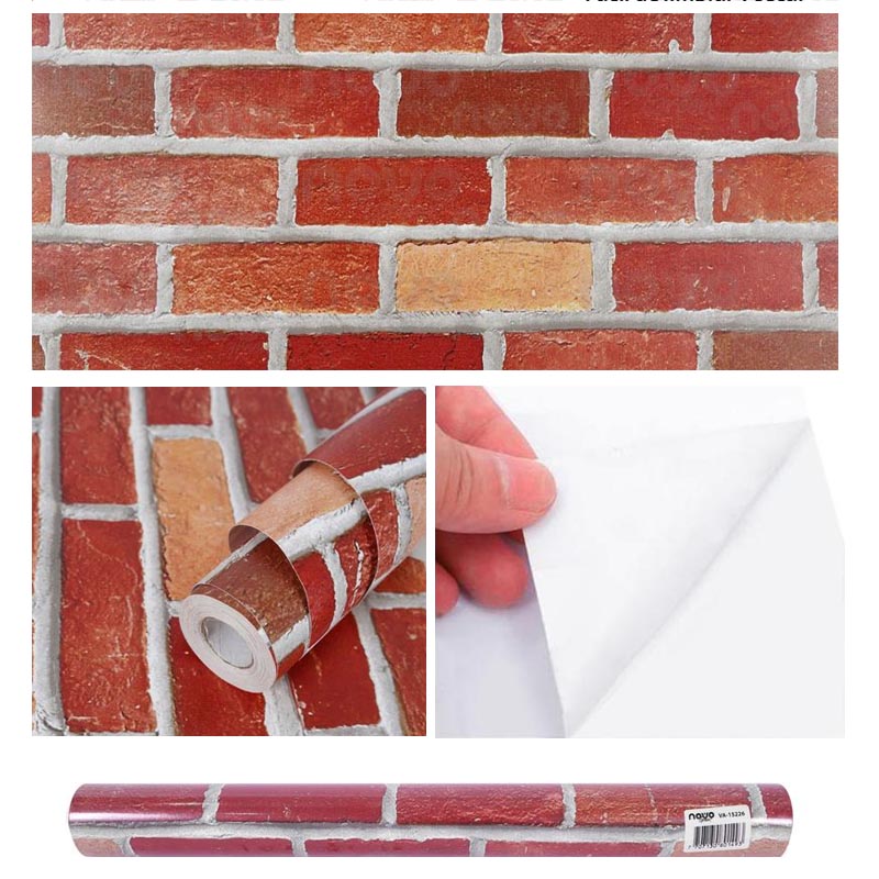 Papel Vinilo Adhesivo De 45 cm x 10 mts Ladrillo