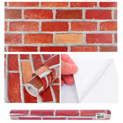 Papel Vinilo Adhesivo De 45 cm x 10 mts Ladrillo