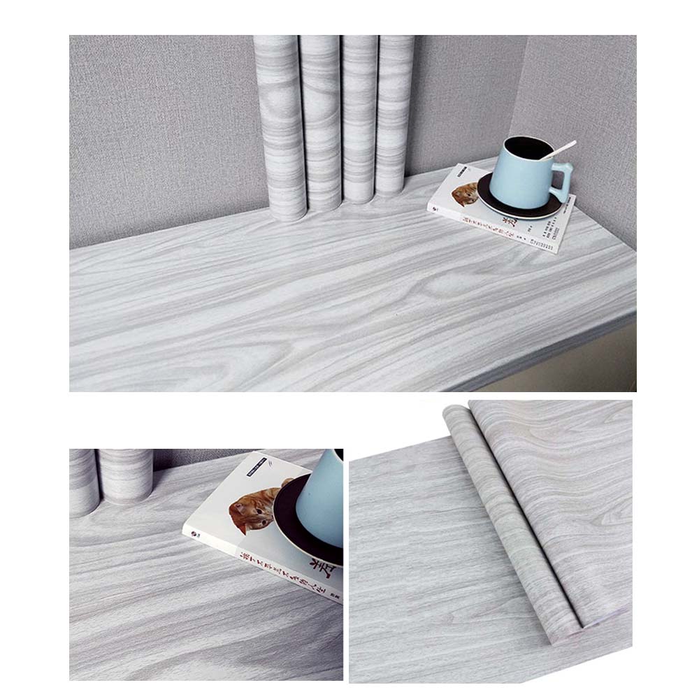 Papel Vinilo Adhesivo De 45 cm x 10 mts Madera Gris
