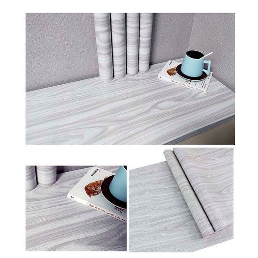 Papel Vinilo Adhesivo De 45 cm x 10 mts Madera Gris