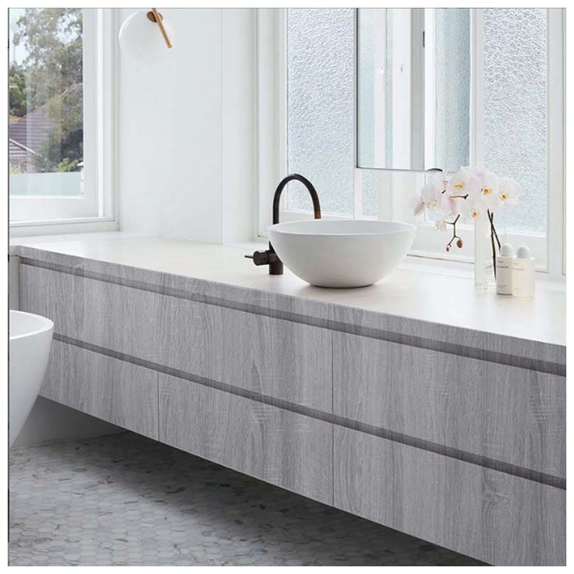 Papel Vinilo Adhesivo De 45 cm x 10 mts Madera Gris