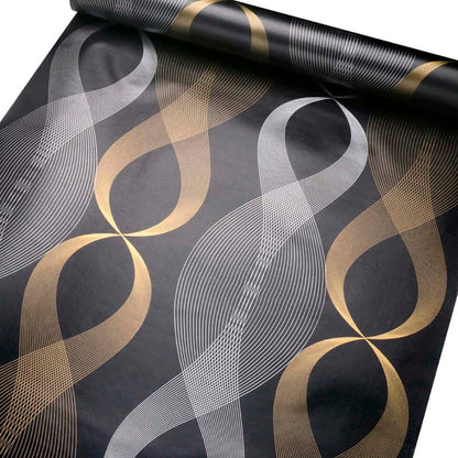Papel Vinilo Adhesivo De 45 cm x 10 mts Negro