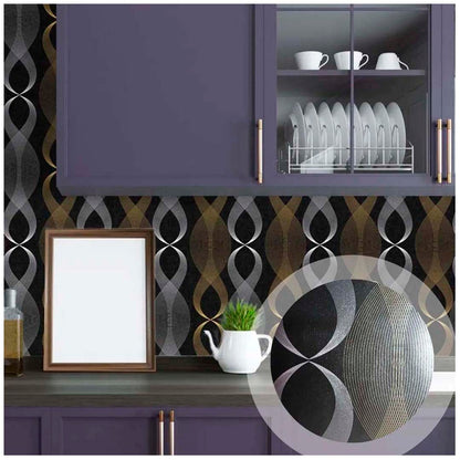 Papel Vinilo Adhesivo De 45 cm x 10 mts Negro