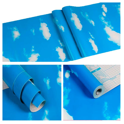 Papel Vinilo Adhesivo De 45 cm x 10 mts Nubes
