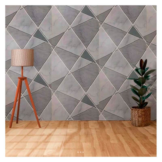 Papel Vinilo Adhesivo De 45 cm x 10 mts Geometrico Gris