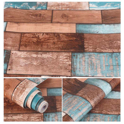 Papel Vinilo Adhesivo De 45 cm x 10 mts Madera Rustica