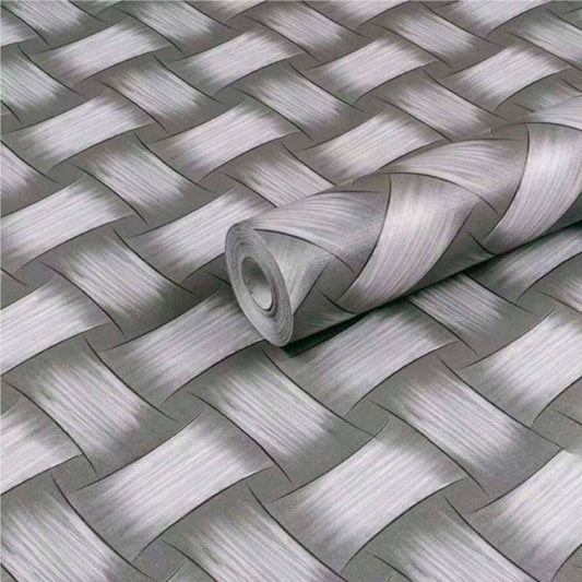 Papel Vinilo Adhesivo De 45 cm x 10 mts Mimbre Gris