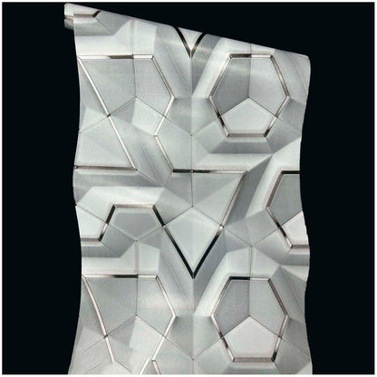 Papel Vinilo Adhesivo De 45 cm x 10 mts Geométrico Gris Efecto 3D