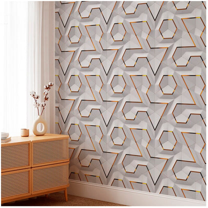 Papel Vinilo Adhesivo De 45 cm x 10 mts Geométrico Efecto 3D
