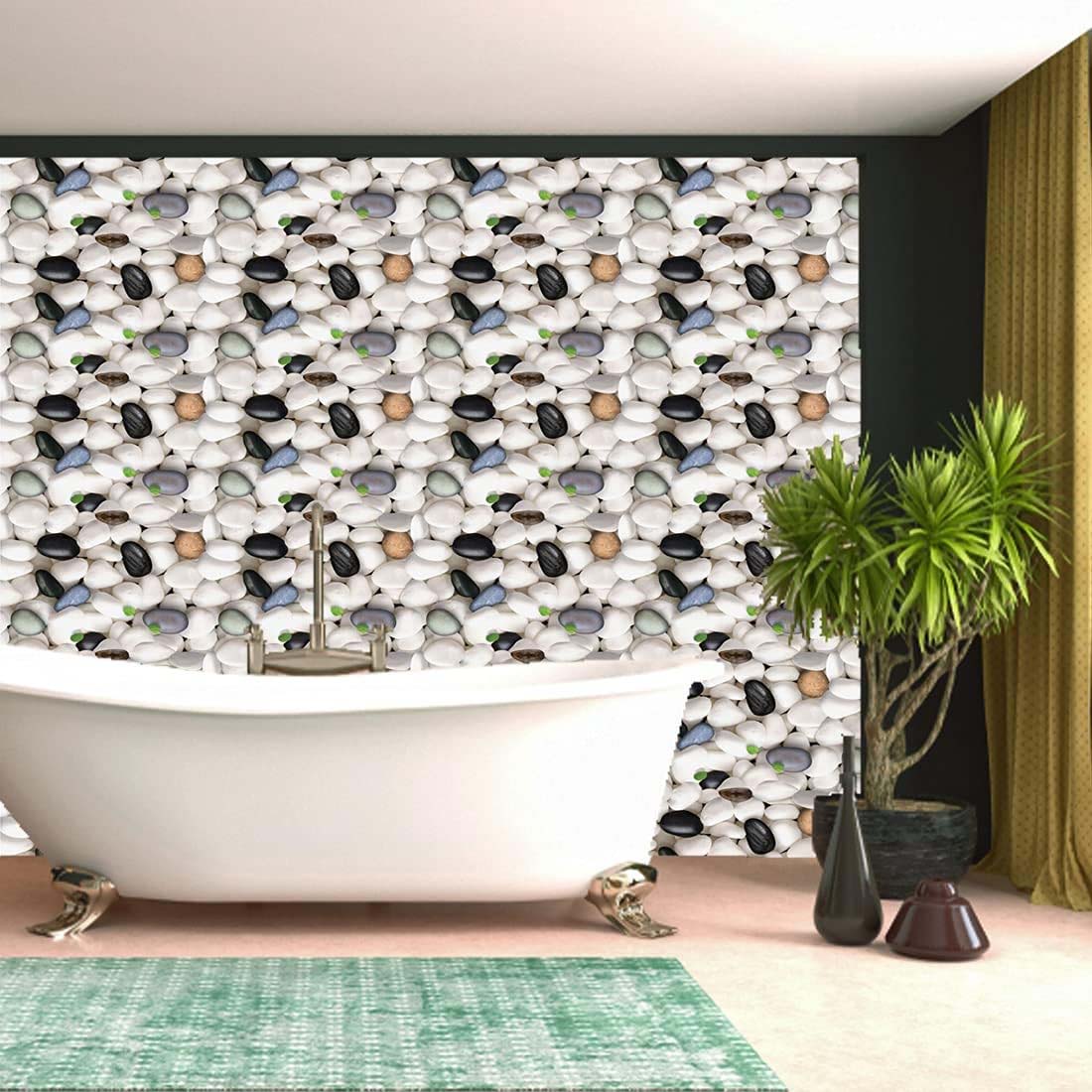 Papel Vinilo Adhesivo De 60 cm x 10 mts Brillante Rocas