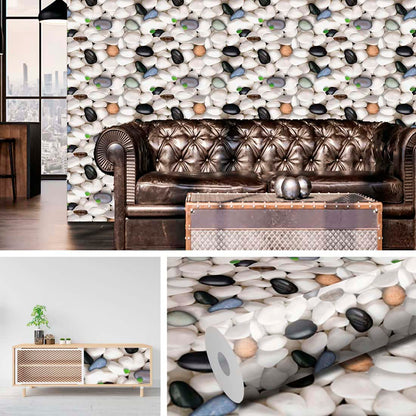 Papel Vinilo Adhesivo De 60 cm x 10 mts Brillante Rocas