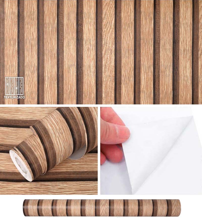 Papel Vinilo Adhesivo De 45 cm x 10 mts Madera