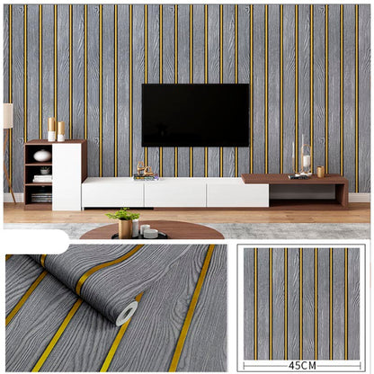 Papel Vinilo Adhesivo De 45 cm x 10 mts Liston Tipo Madera
