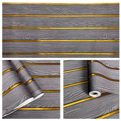 Papel Vinilo Adhesivo De 45 cm x 10 mts Liston Tipo Madera
