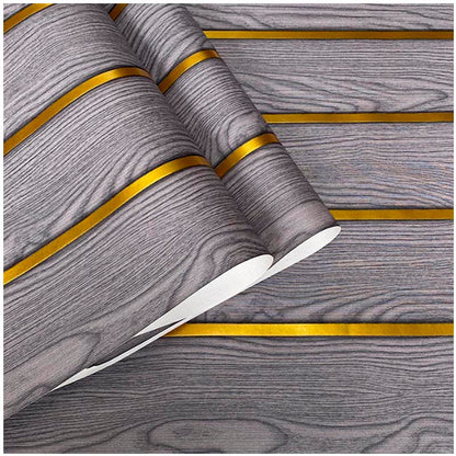 Papel Vinilo Adhesivo De 45 cm x 10 mts Liston Tipo Madera
