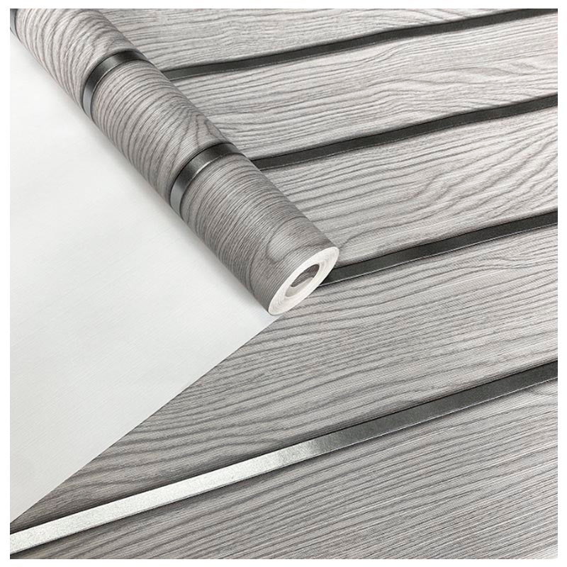 Papel Vinilo Adhesivo De 45 cm x 10 mts Tipo Madera Gris