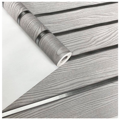 Papel Vinilo Adhesivo De 45 cm x 10 mts Tipo Madera Gris