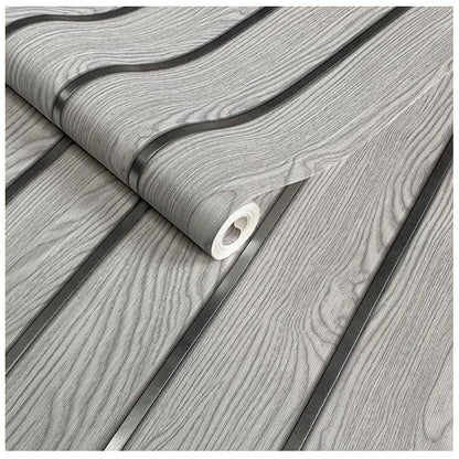 Papel Vinilo Adhesivo De 45 cm x 10 mts Tipo Madera Gris
