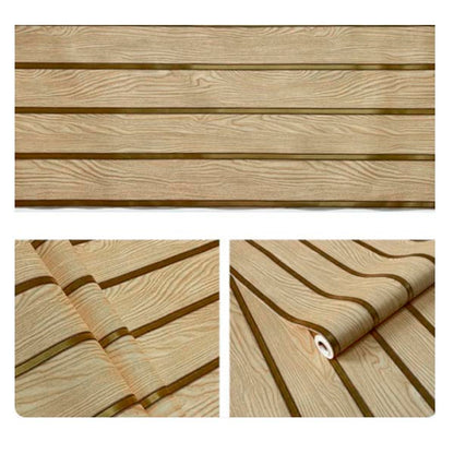 Papel Vinilo Adhesivo De 45 cm x 10 mts Tipo Madera Dorado