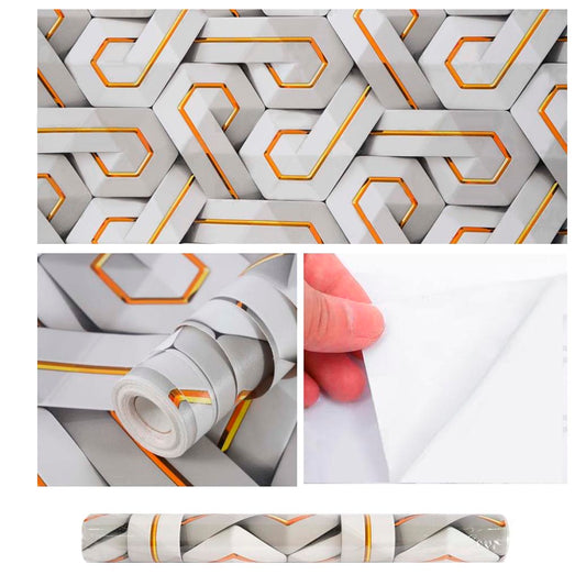 Papel Vinilo Adhesivo De 45 cm x 10 mts Efecto 3D