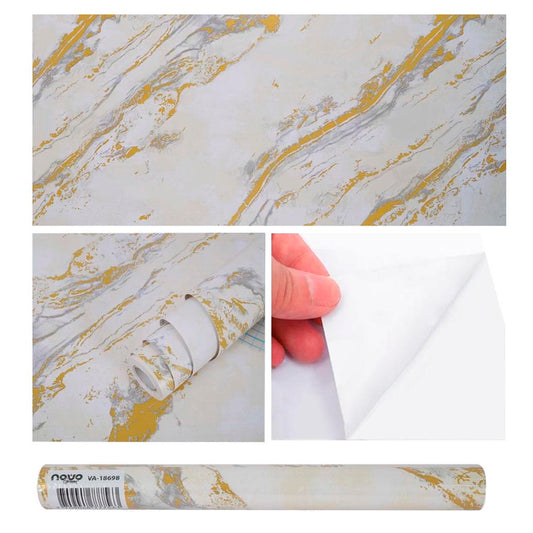 Papel Vinilo Adhesivo De 45 cm x 10 mts Efecto 3D Marmol