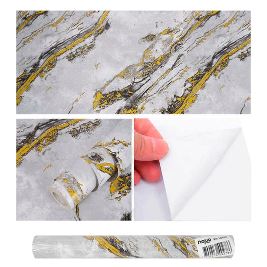 Papel Vinilo Adhesivo De 45 cm x 10 mts Efecto 3D Marmol
