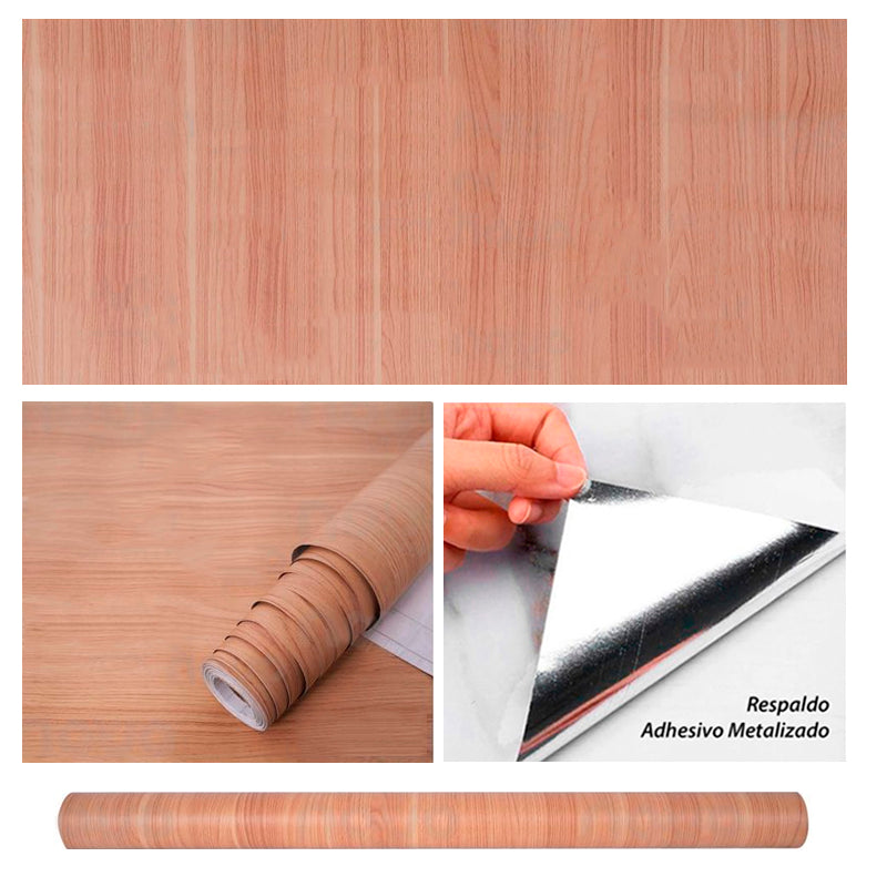Papel Vinilo Adhesivo De 60 cm x 10 mts Madera