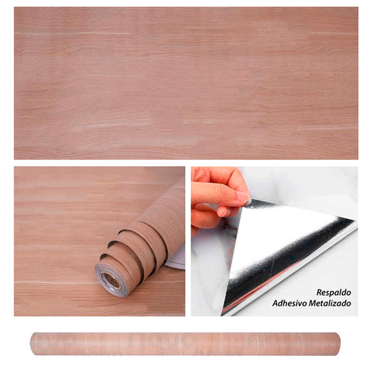 Papel Vinilo Adhesivo De 60 cm x 10 mts Madera