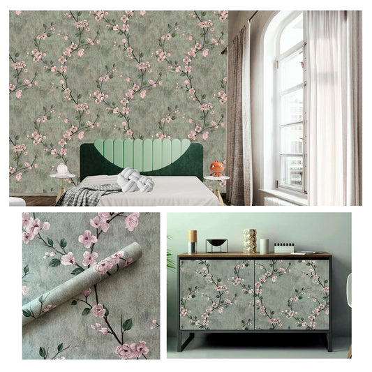 Papel Vinilo Adhesivo De 45 cm x 10 mts Floral