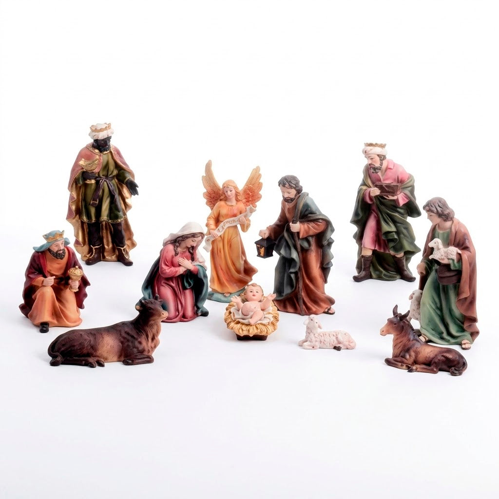 Juego Nacimiento Pesebre Con 11 Piezas De 25 Cm